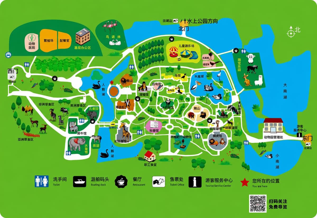 天津动物园园区地图
