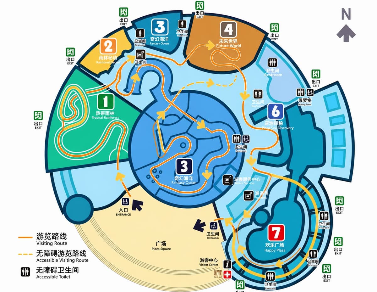 北京海洋馆园区地图