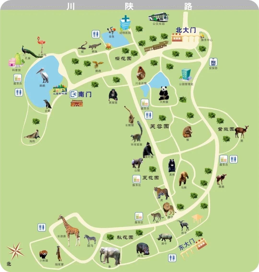 成都动物园园区地图