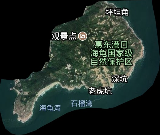 惠东港口海龟国家级自然保护区范围与空间格局图